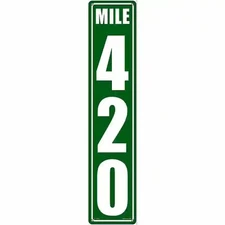 Mile Marker 420 Novelty Metal Street Sign