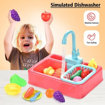 Küche Waschbecken Spielzeug Kinder Spielen Spülmaschine mit Lauf Wasser