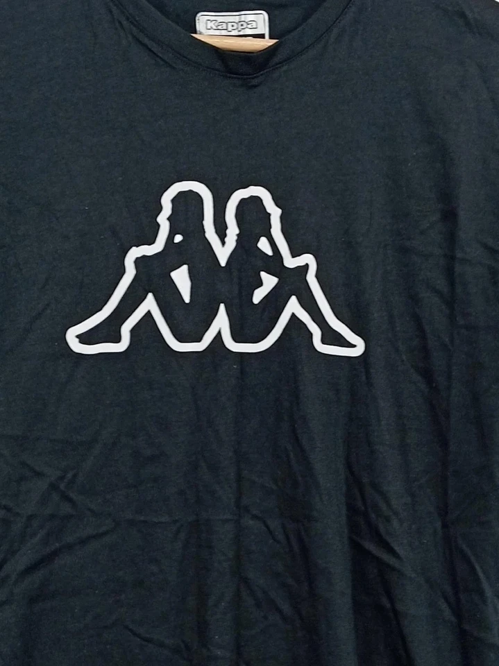 KAPPA T-Shirt Homme Noir Sportif Logo (EU 52, INT XL) - Photo 2/4