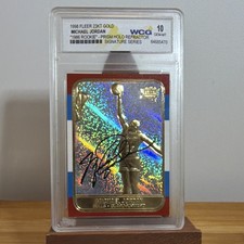 Fleer 1998 23kt Gold Michael Jordan Auto #ed signature series WCG 10 Bulls