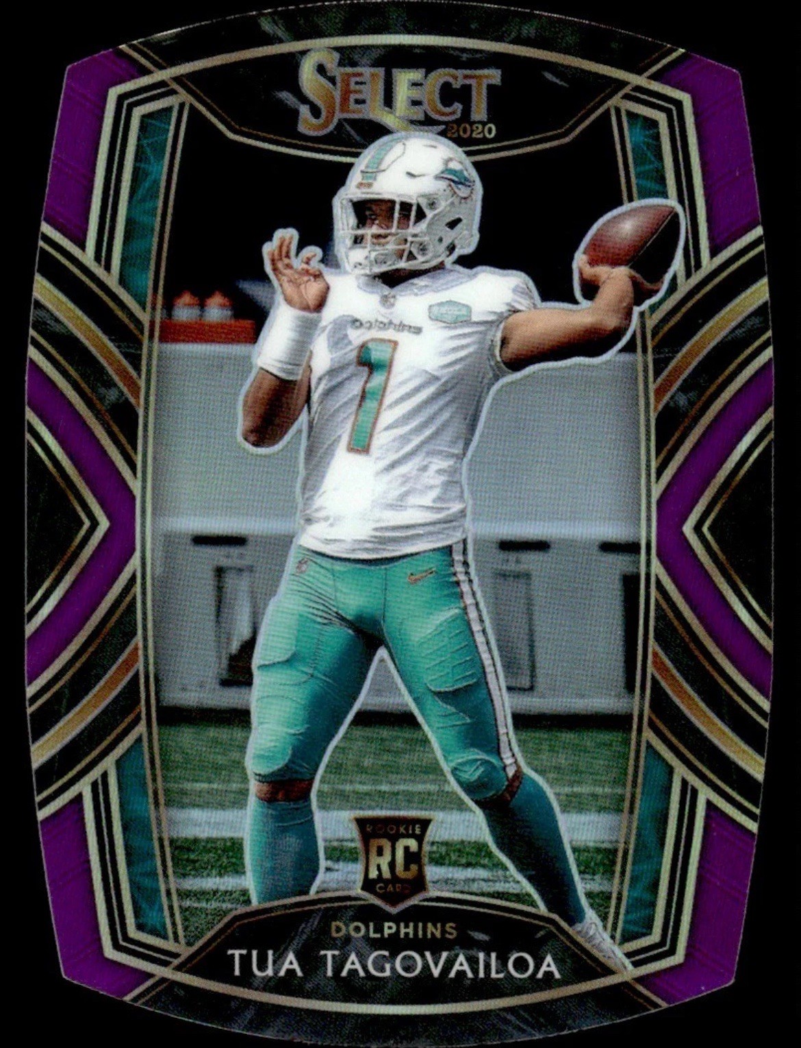 2020 Panini Select - Club Level Tua Tagovailoa #245 Purple Prizm Die-Cut (RC)