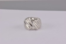 Sterling Silver Solid 15mm Rippled Wavy Ridged Tapered Band Ring 11g 925 Sz: 9