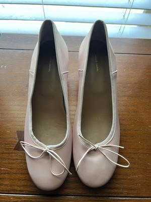 Mansur Gavriel Ballerina Kitten Heel  Soft Pink Leather Shoes Women Sz 39 $495