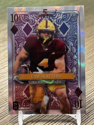 Wild Card 2024 5 Card Draw Ten of Diamonds Cam Skattebo Serial 1/2 RC 