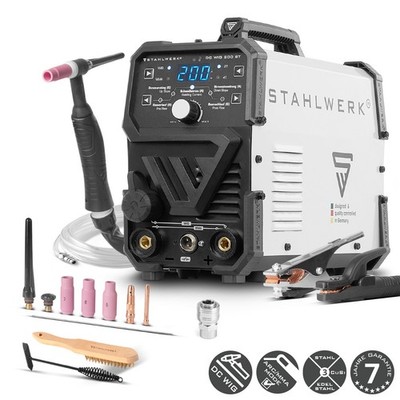 STAHLWERK Schweißgerät 2-in-1 Kombi DC WIG 200 ST ARC/MMA/E-Hand HF-Zündung 200A