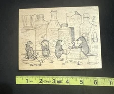 House Mouse Pet Clinic Rubber Stamp Stampa Rosa Veterinarian Animal Hospital