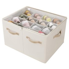 Shoe Organizer for Closet, Foldable Shoe Box with Adjustable Dividers and