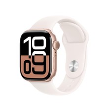 Apple Watch Series 10 GPS 42mm Rose Gold Light Blush Sport Band  S/M New Open