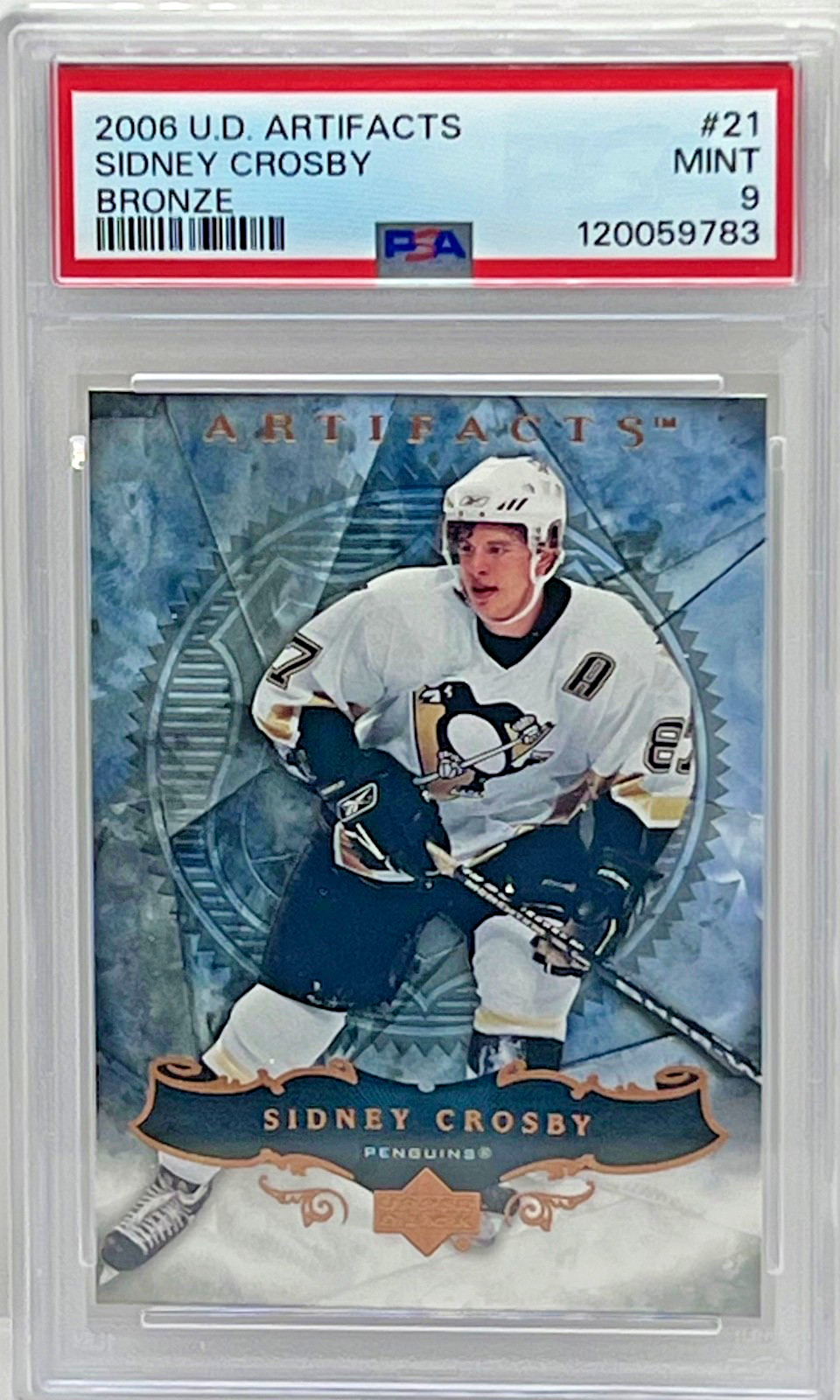 2006 UD Artifacts #21 Sidney Crosby Bronze PSA 9 MINT Penguins