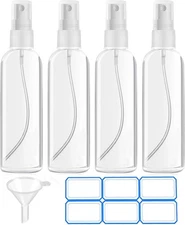 4 Pack 4 Oz (120ml) Small Spray Bottles - Fine Mist, Refillable, Reusable