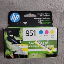 OEM HP 951 Color Ink 3 Pack Cartridges Exp   2022 Sealed, Same Day Shipping!