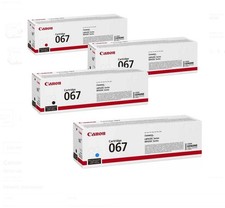 Canon 067 Toner Set BK C M Y Genuine OEM 4-Pack Sealed for LBP633Cdw MF653Cdw
