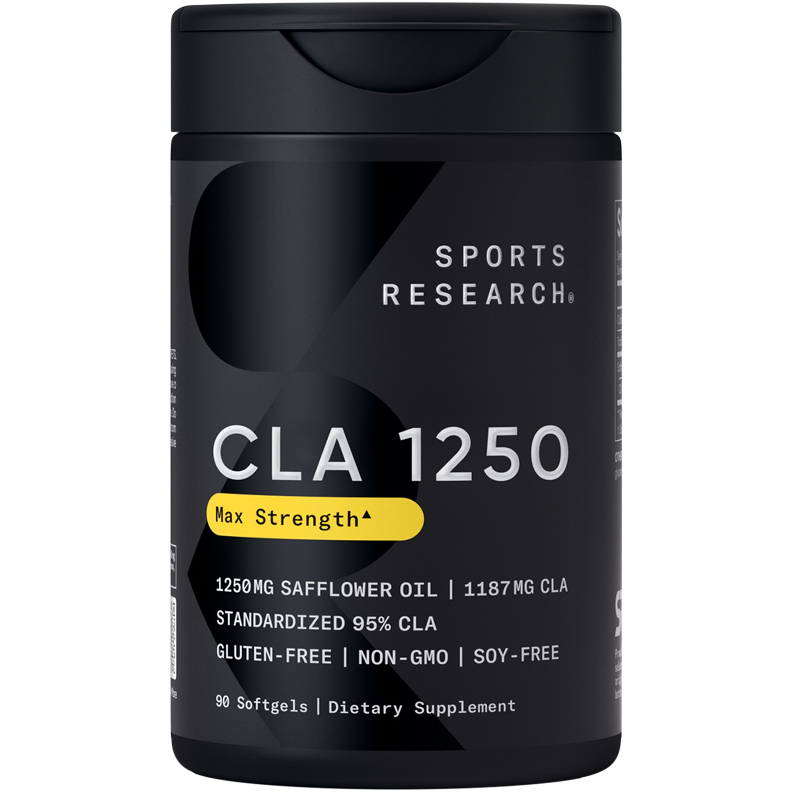 CLA 1250mg Active Conjugated Linoleic Acid, Soy & Gluten Free (90 Softgels)