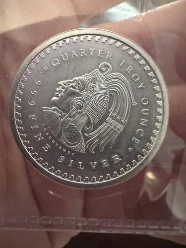 Aztec Calendar - Cuauhtemoc 1/4 oz .999 Silver USA Made BU Round Coin