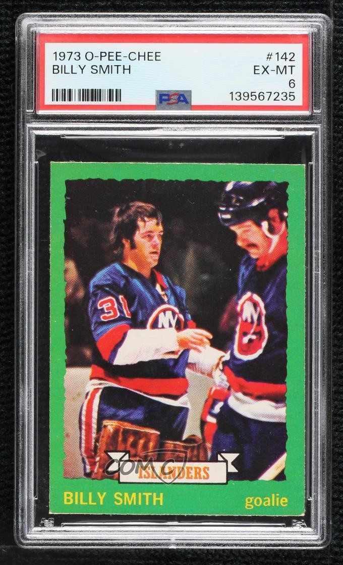 1973-74 O-Pee-Chee Light Back Billy Smith #142 Rookie RC HOF 1l08