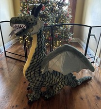 Melissa And Doug Jumbo Large Green Realistic Winged Dragon Stuffed Animal Plush