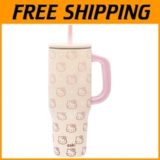 Hello Kitty Travel Tumbler - Silicone Straw & Carry Handle