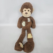 AURORA Lolly Gags Monkey Brown Plush Toy Stuffed Animal Patches Dangle Legs Rare