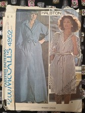 *VTG/OOP* ‘70s McCALLs 4952 HALSTON Shirt Dress Maxi Size 14 UC/FF