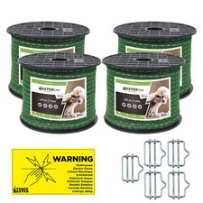 "TLDmax" Weidezaunband, 7 mm, gr&uuml;n, Elektrozaun Breitband Weidezaun Band Pferde