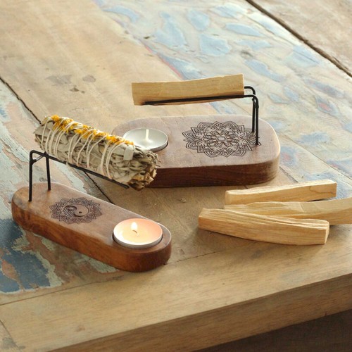 Palo Santo Heater Smudge Stick Burner Teakholz - Bild 1 von 12