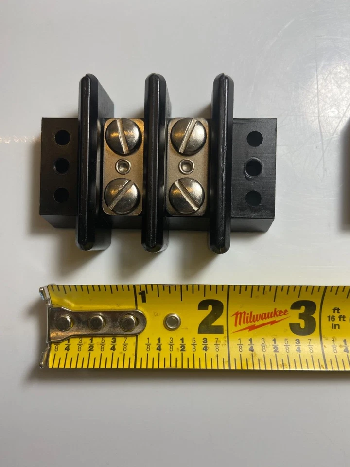 Terminal Blocks Strips 2-Row 2-Position Large (LOT OF 3) #6 Surface-Mount Screws - Image 3 of 4