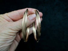 VTG-HUGE, Oversize Gold Tone Hoop Pierced Earrings Combined Shipping Ok