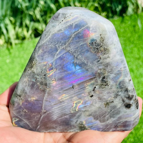 Precioso cristal de cuarzo labradorita púrpura natural 794 g muestra curación - Imagen 12 de 15