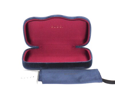 Gucci Sunglasses Eyeglasses Medium Set Blue Velvet Case 