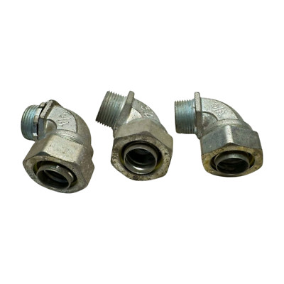 (Pk of 3) Raco 3423-8 Non-Insulated 90° Liquidtight Connector 3/4'' *Please Read*