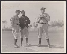 1934 HERB PENNOCK & JOE CRONIN Red Sox Large Vintage Baseball Photo 