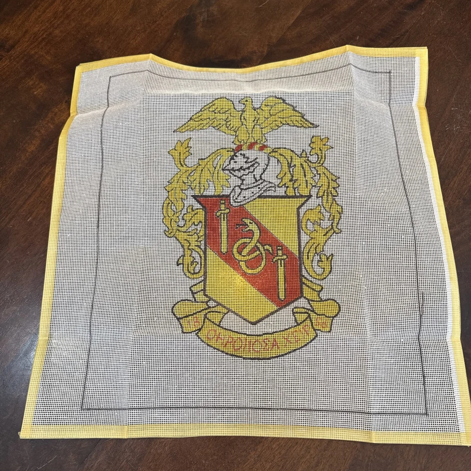 Theta Chi Fraternity Printed Needlework Canvas 18X18 College Coat of Arms Crest - Image 2 of 2