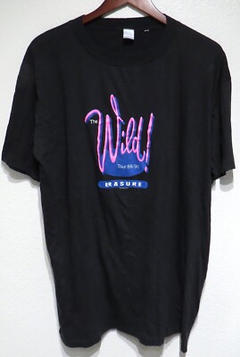 vtg ERASURE WILD 1989-1990 Tour t-shirt XL Synth Pop rock concert Andy Bell