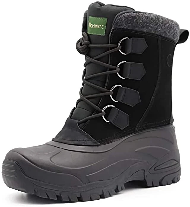 NORTHIKEE Men’s Winter Boots 100% Waterproof Style 18SMS-09 Black SZ 13M US NEW