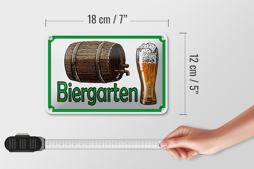 Blechschild Hinweis 18x12 cm Biergarten Bier Brauerei Deko Schild tin sign - Picture 5 of 5
