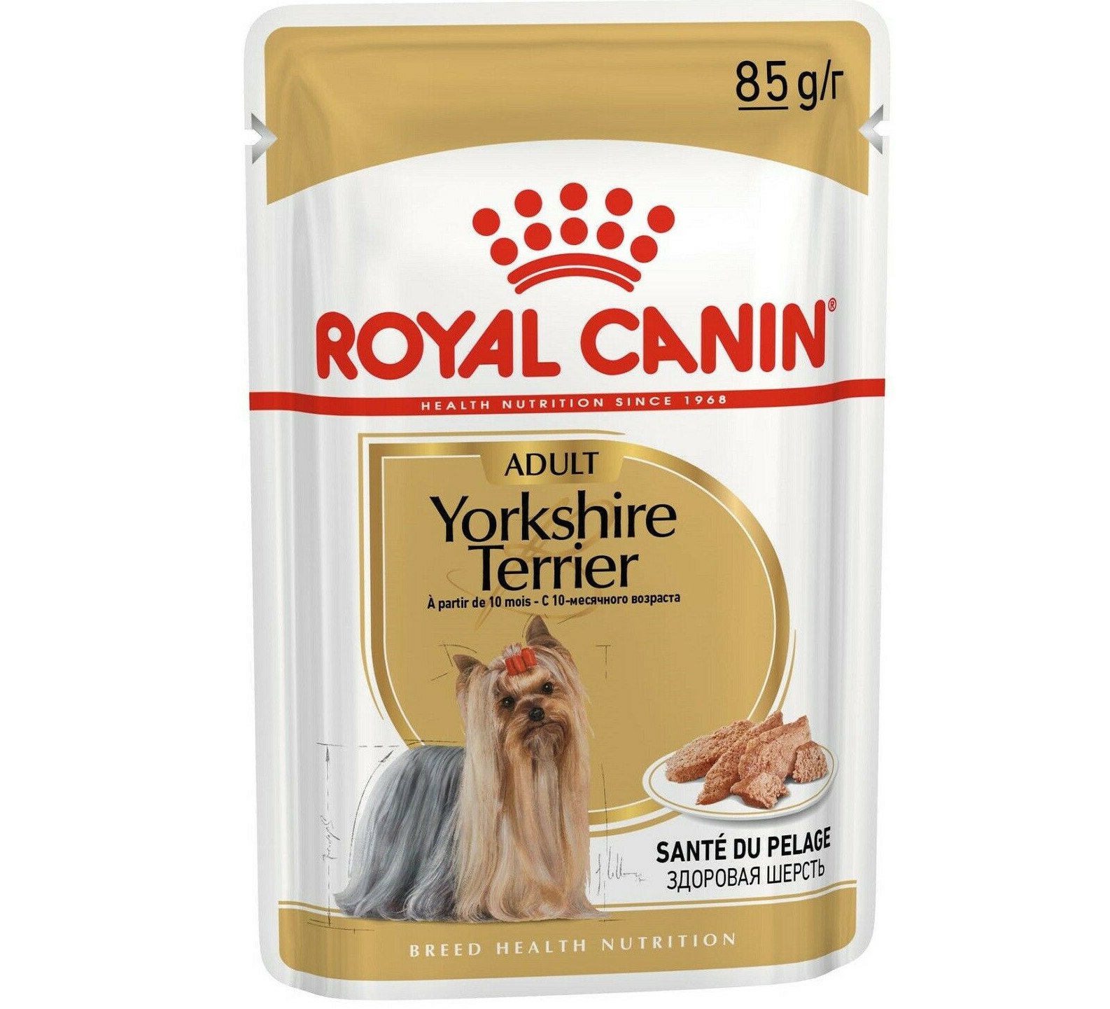 ROYAL CANIN YORKSHIRE TERRIER BREED POUCHES 85g x 12 : Adult Dog Wet Food rc Pet