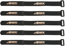 Apex RC Products 16mm X 200mm Lipo Battery / Camera Straps - 5 Pack #3040