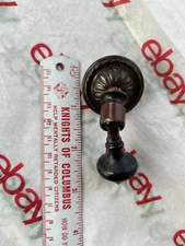 Small 1890's Victorian Brass & Ebony Wood Tear Drop Drawer Pull, Free S/H