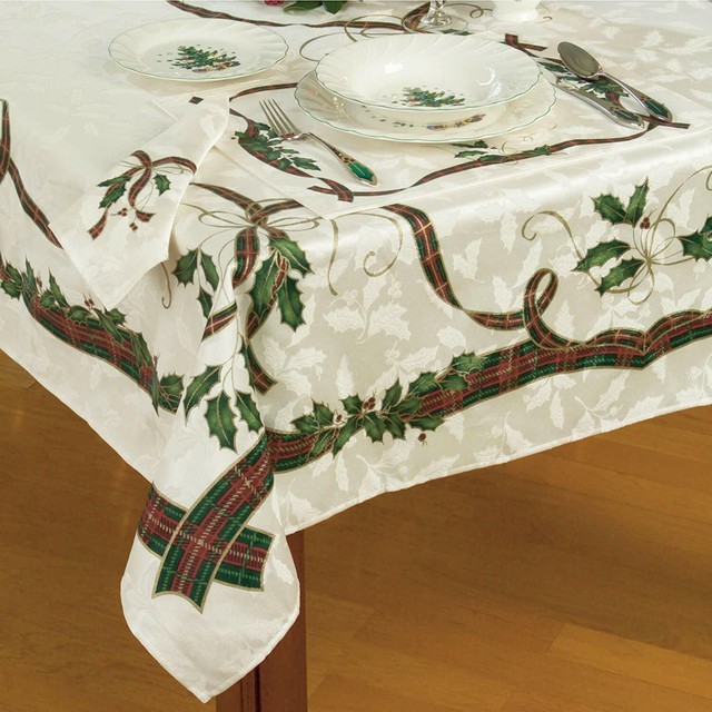 LENOX HOLIDAY NOUVEAU TABLECLOTH 60 x 140 Extra Large Table Cloth NEW
