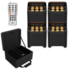 Chauvet Freedom Par Q9 X4 RGBA Wireless DMX Battery Powered Up Lighting 4 Pack
