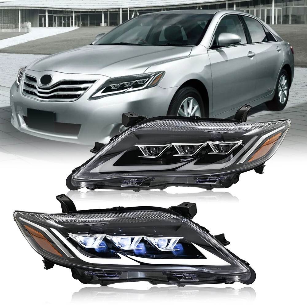 「73」2010-11年カムリヘッドライトアセンブリクロームDRL LEDランプ Pair Full LED Headlights For Toyota Camry 6th Gen 2010-2011 Head