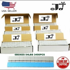 6 BOXES 1/4oz. GRAY WHEEL WEIGHTS STICK-ON ADHESIVE TAPE 54 LBS LEAD-FREE