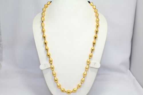 Traditionelles Tribal Einzel Saiten Halskette Silber Wachs Perlen Vergoldet - Bild 1 von 10