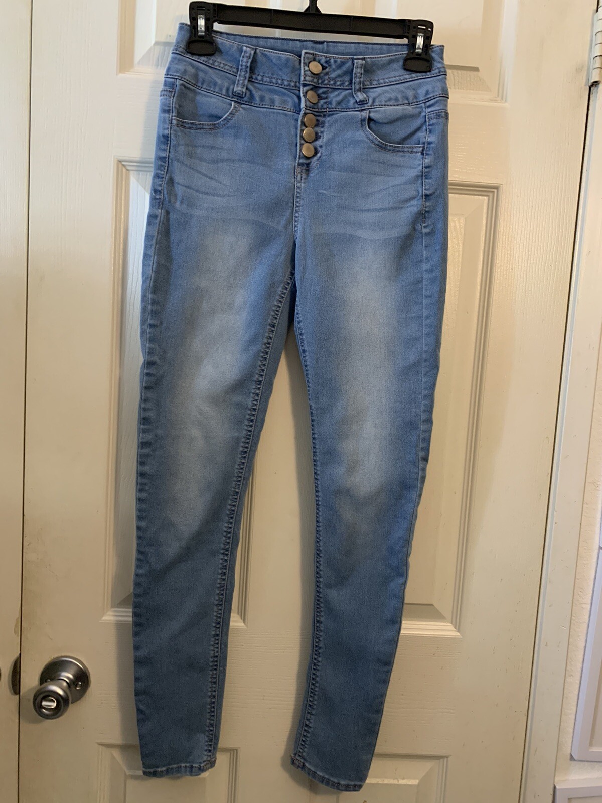 Tinseltown Brand Button Fly Jeans women's Size 3 Denim Couture Whiskering eBay
