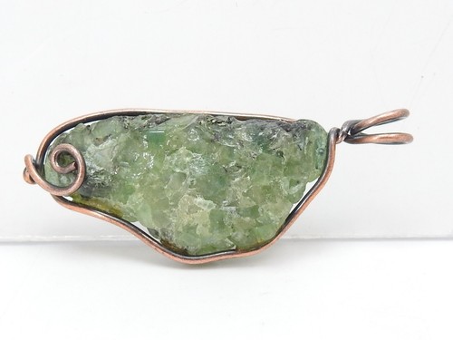 Colgante Esmeralda Áspero Alambre Envuelto Cobre Joyería 38X20X8MM Regalo Personalizado - Imagen 3 de 8