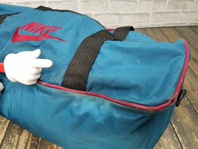 VINTAGE - 90's NIKE Duffle Gym Sports Bag SWOOSH Embroidered BLUE