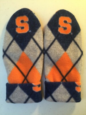 Syracuse Orangemen  CUSE Mittens HANDCRAFTED womens NCAA fleece winter glove #3