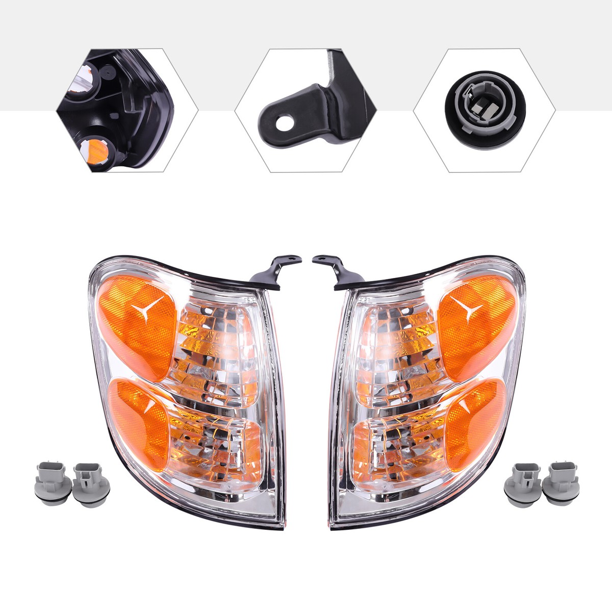 OCASAMI Pair Of Halogen Headlight Assemblies – Left & Right – Fits 2001–2004 Toyota Sequoia (Pre-August 2004) – DOT/SAE