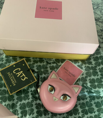 Kate Spade Meow Cat Coin Pouch Pink Sold Out New 