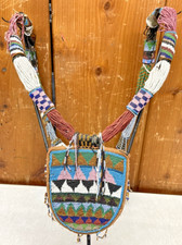   Vintage African Nigerian Youaba Beaded Necklace Neck Shoulder Pouch Bag Deity